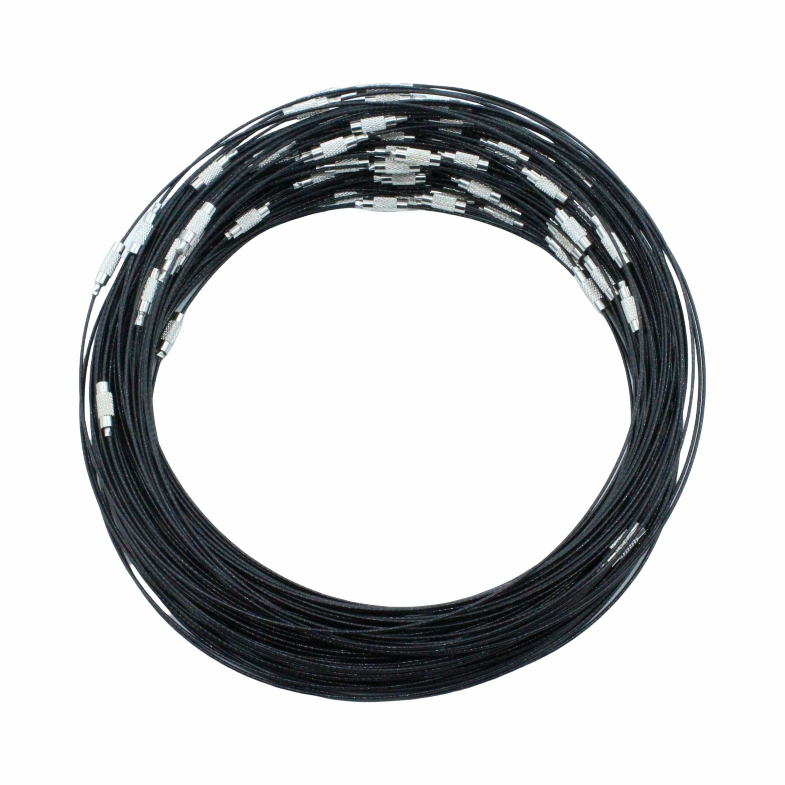 Wire Necklace - Screw Clasp - 14cm - Black