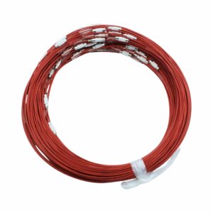 Wire Necklace - Screw Clasp - 14cm - Red