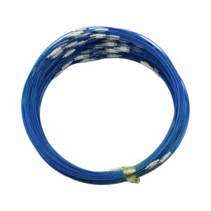 Wire Necklace - Screw Clasp - 14cm - Blue