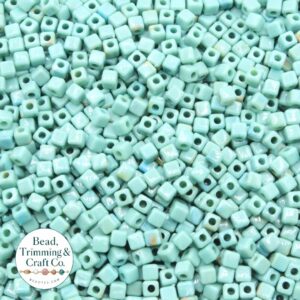 Cube Bead – Marble - 4mm – Turquoise