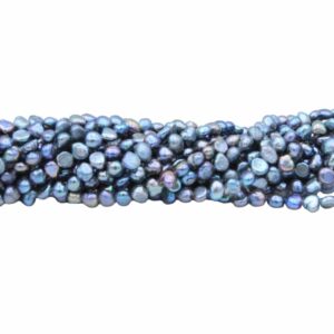 Freshwater Pearl - Dime - 4 - 5mm - Peacock - 35cm Strand