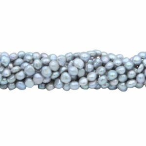 Freshwater Pearl - Dime - 6 - 7mm - Grey - 35cm Strand