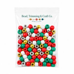 Pony Beads - 9mm - Christmas Mix - 100 Pieces