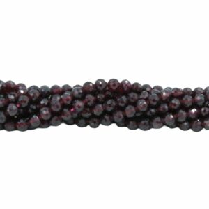 4mm Round Faceted - Garnet - 39cm Strand