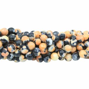 Fire Agate - Round Bead - 8mm – Orange - 37cm strand