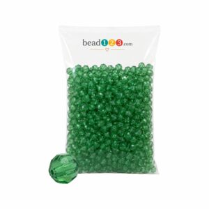 Round Faceted - 10mm - 500 Gram - 1000 Pieces - Green