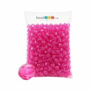 Round Faceted - 10mm - 500 Gram - 1000 Pieces - Light Pink