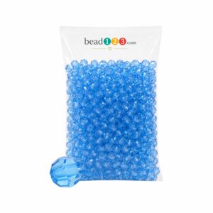 Round Faceted - 10mm - 500 Gram - 1000 Pieces - Light Blue