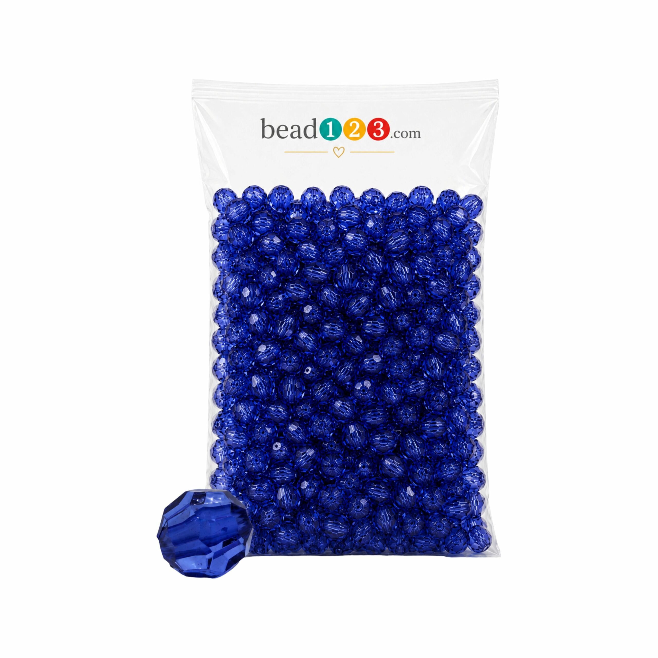 Round Faceted - 10mm - 500 Gram - 1000 Pieces - Blue