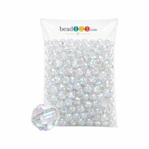 Round Faceted - 10mm - 500 Gram - 1000 Pieces - AB