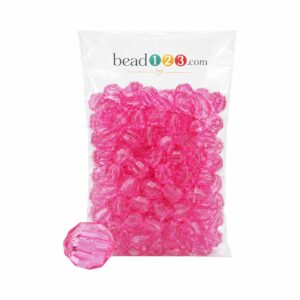 Round Faceted - 12mm - 500 Gram - 580 Pieces - Pink