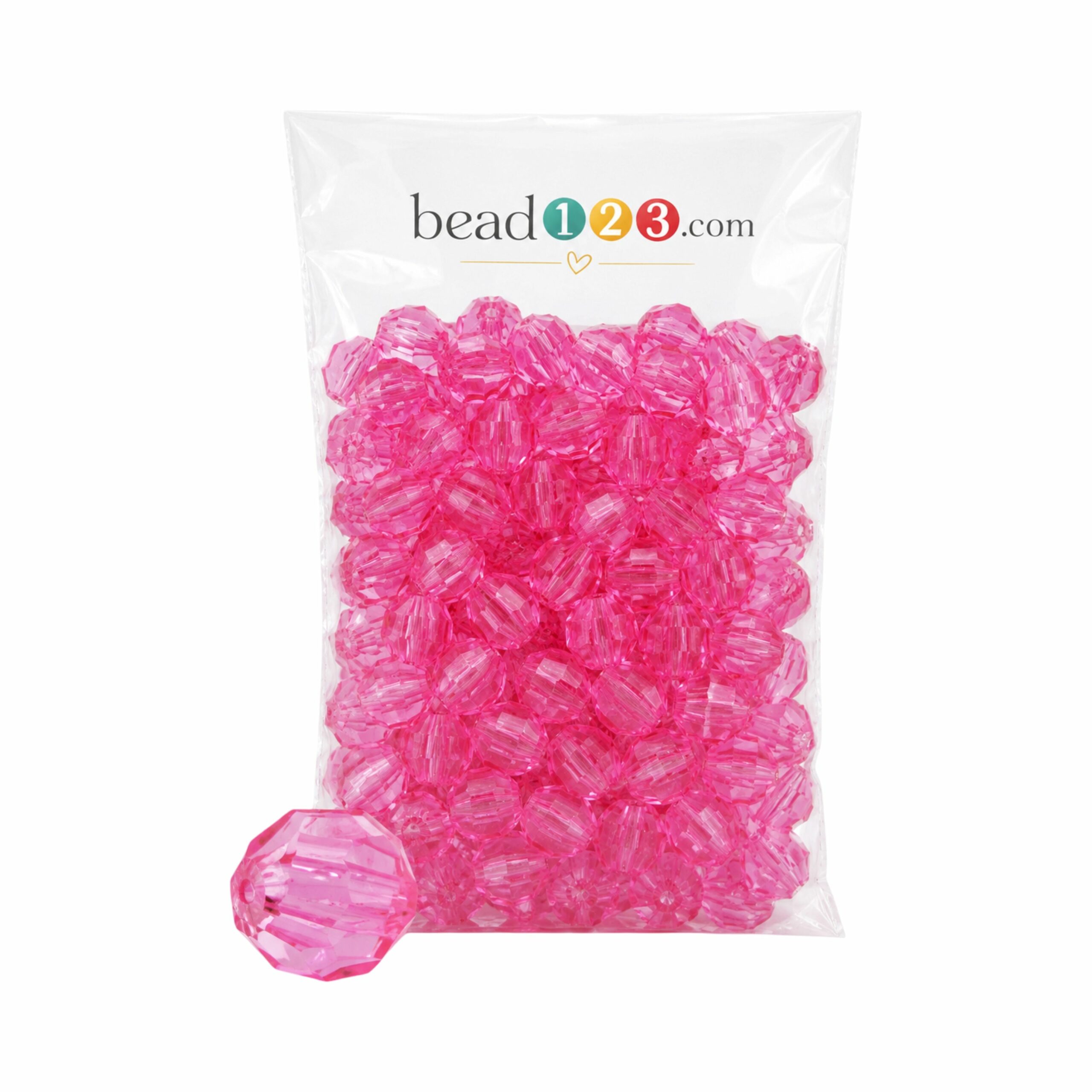 Round Faceted - 12mm - 500 Gram - 580 Pieces - Pink