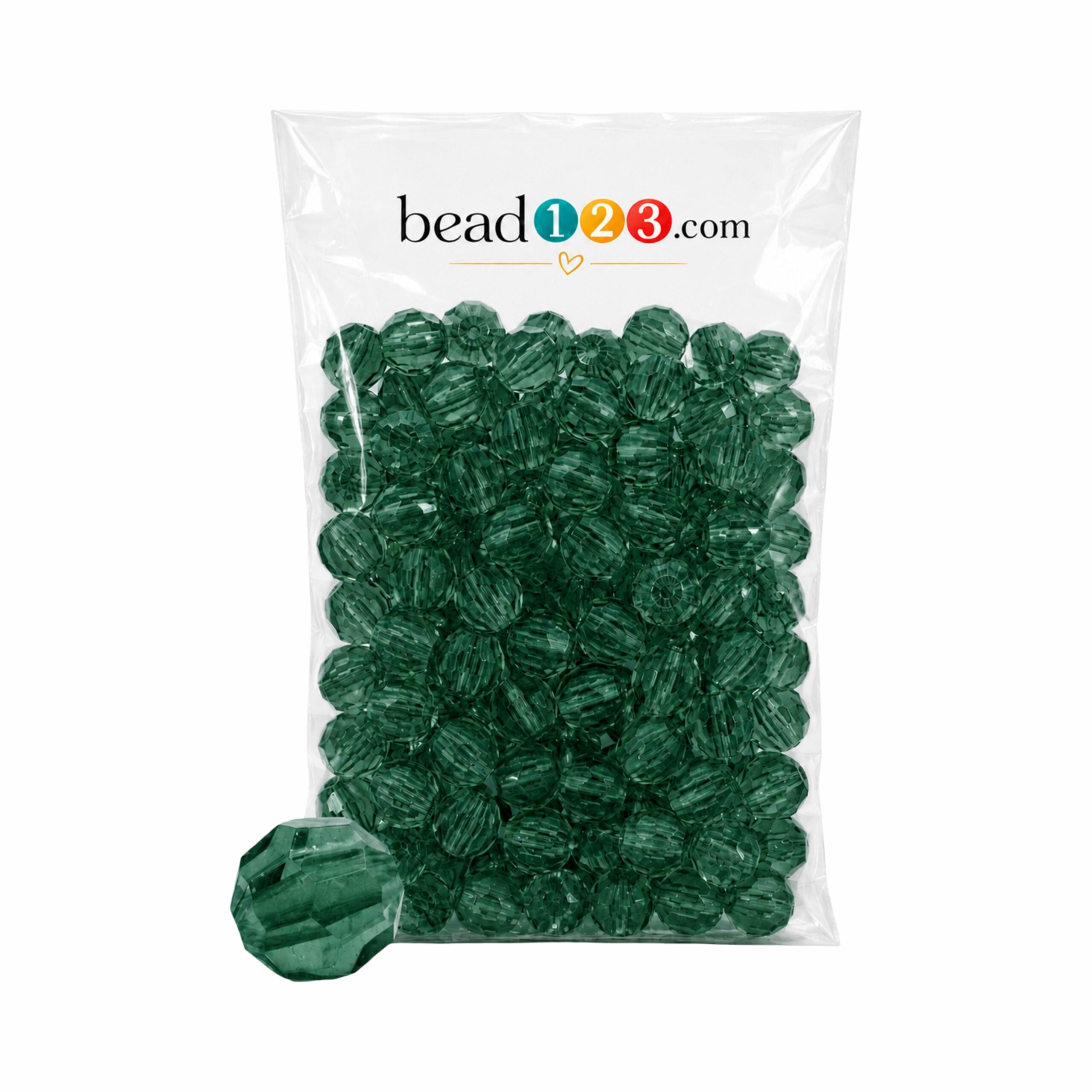 Round Faceted - 12mm - 500 Gram - 580 Pieces - Green