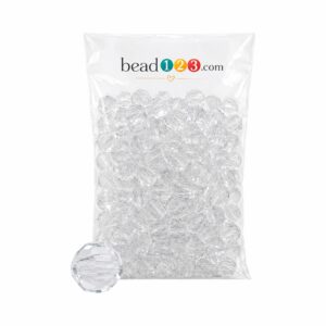 Round Faceted - 12mm - 500 Gram - 580 Pieces - Clear