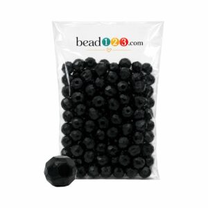 Round Faceted - 12mm - 500 Gram - 580 Pieces - Black