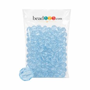 Round Faceted - 12mm - 500 Gram - 580 Pieces - Aqua