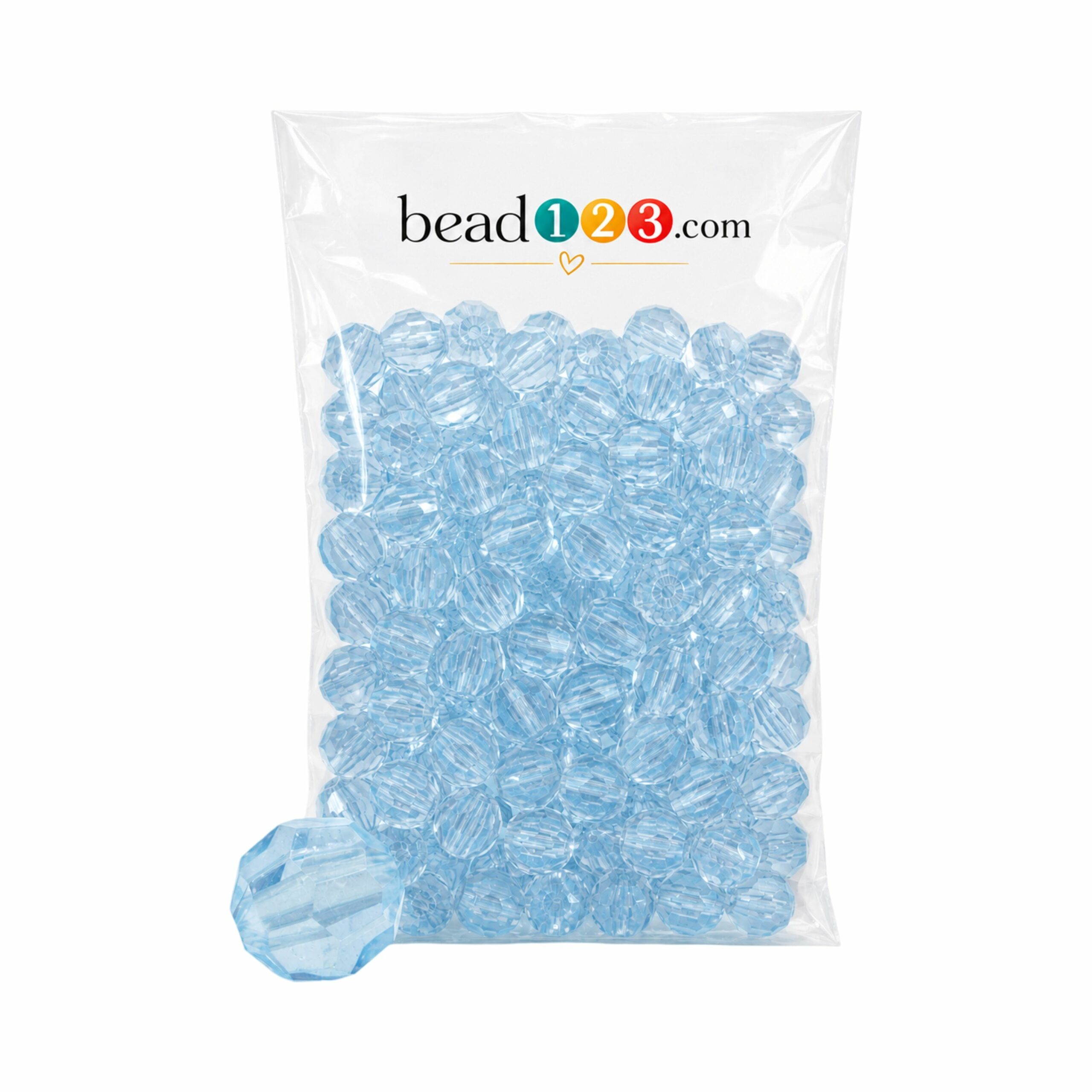 Round Faceted - 12mm - 500 Gram - 580 Pieces - Aqua