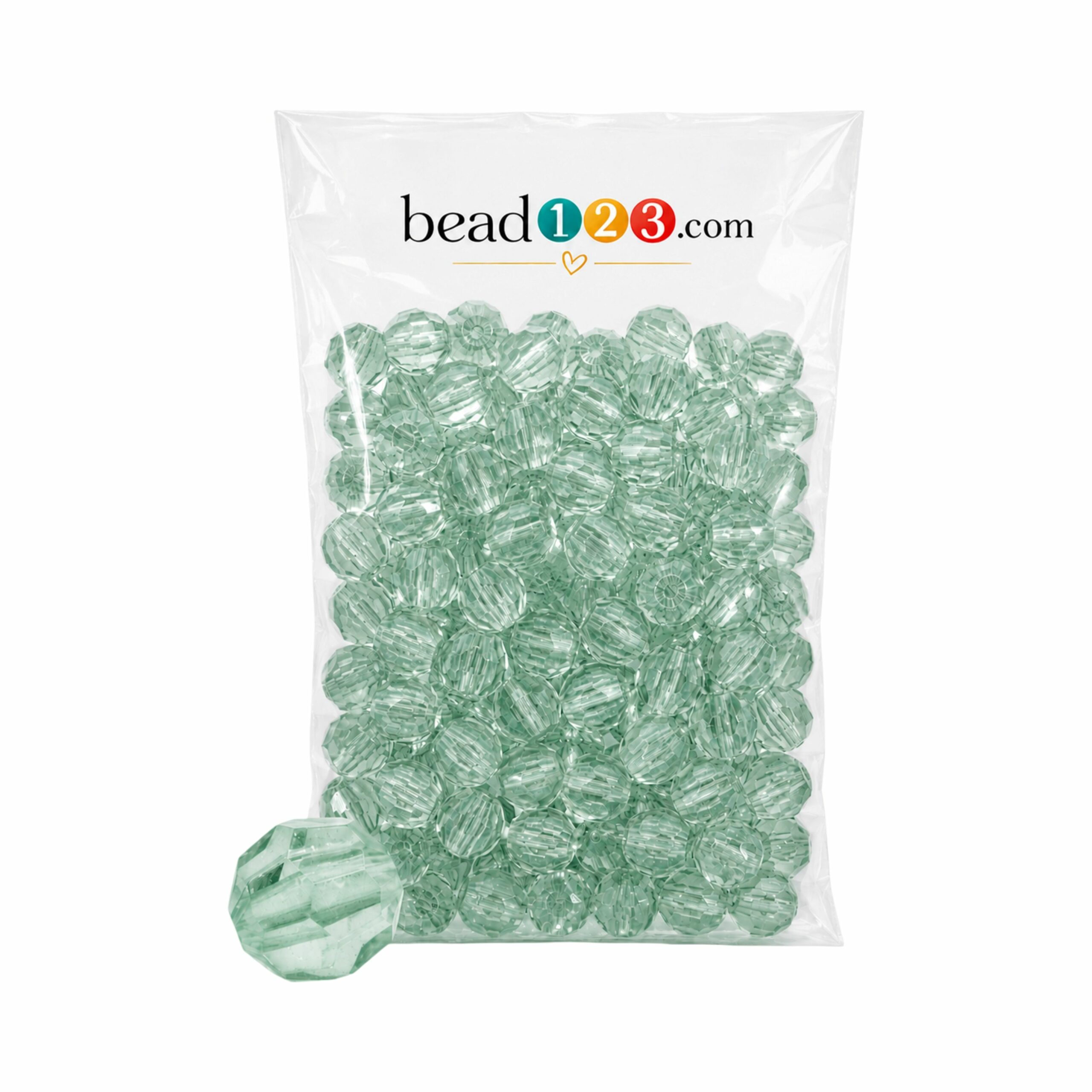 Round Faceted - 12mm - 500 Gram - 580 Pieces - Light Green