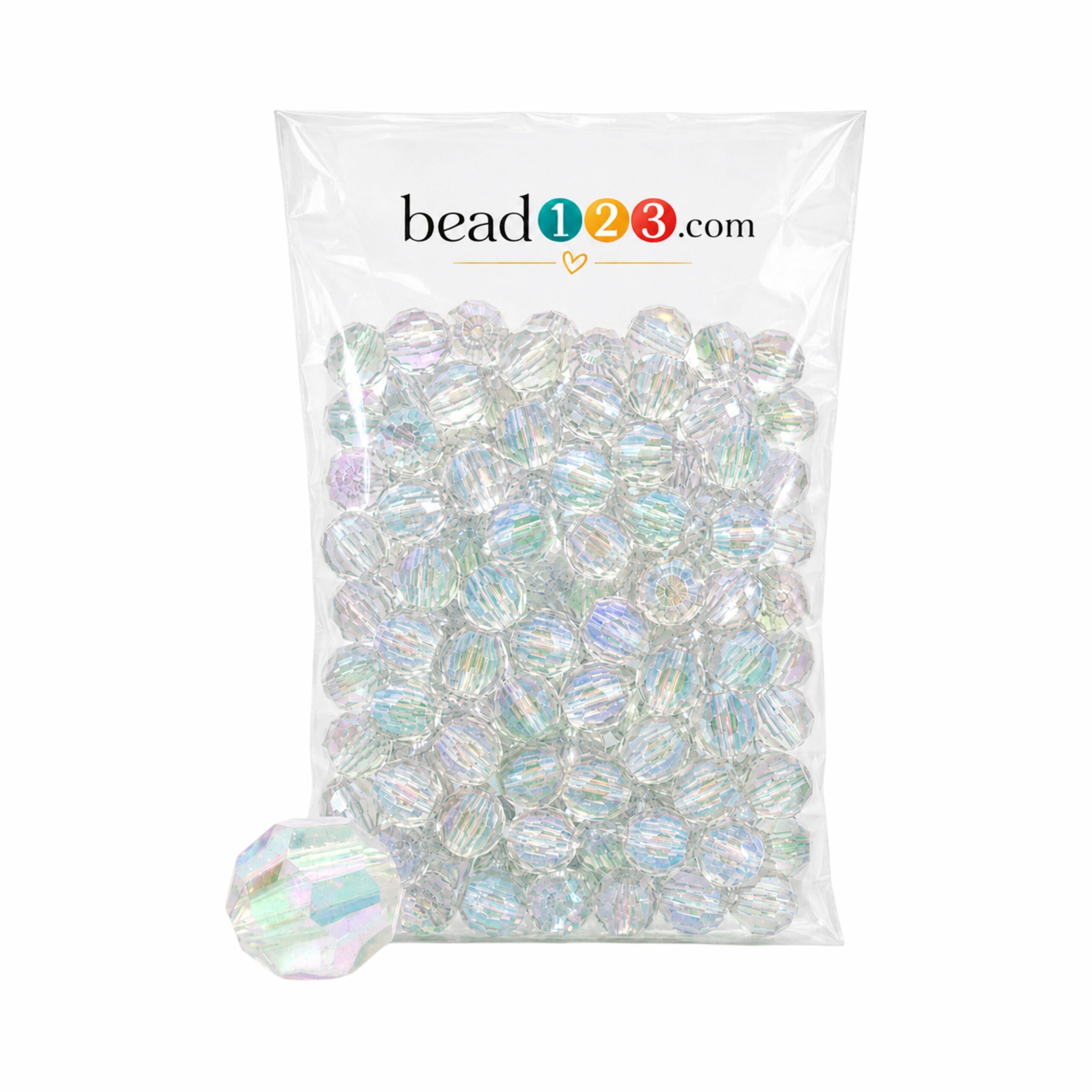 Round Faceted - 12mm - 500 Gram - 580 Pieces - AB