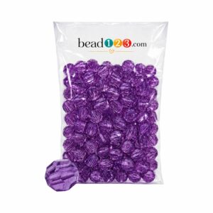 Round Faceted - 14mm - 500 Gram - 335 Pieces - Purple