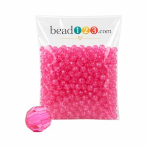 Round Faceted - 8mm - 500 Gram - 2000 Pieces - Pink