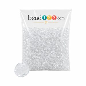 Round Faceted - 8mm - 500 Gram - 2000 Pieces - Clear