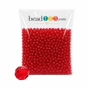 Round Faceted - 8mm - 500 Gram - 2000 Pieces - Light Red
