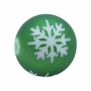 Snowflake Bead - Green - 16mm
