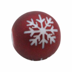 Snowflake Bead - Red - 16mm