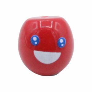 Smiley Face Bead - Half Drilled - 14mm - Red