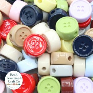 Button Bead - Coin - 18mm - Mix Colour