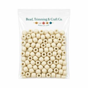 Pony Beads - 9mm - Beige - Opaque - 100 Pieces - Made In USA