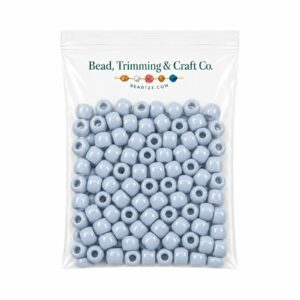 Pony Beads - 9mm - Grey - Opaque - 100 Pieces - Made In USA