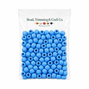 Pony Beads - 9mm - Blue Light - Frost - 100 Pieces - Made In USA