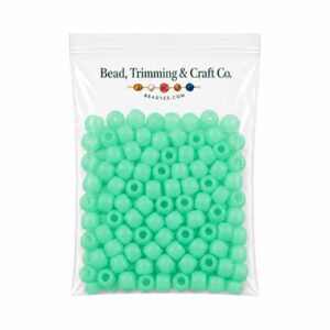 Pony Beads - 9mm - Green - Frost - 100 Pieces - Made In USA