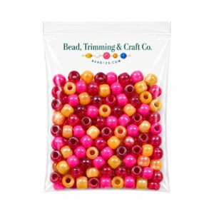 Pony Beads - 9mm - Fruit Cocktail Mix - 100 Pieces