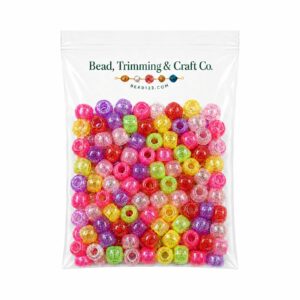 Pony Beads - 9mm - Glitter Mix - 100 Pieces
