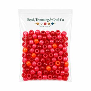 Pony Beads - 9mm - Red Mix - 100 Pieces