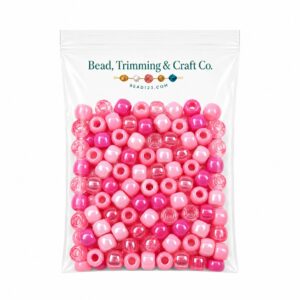 Pony Beads - 9mm - Pink Mix - 100 Pieces