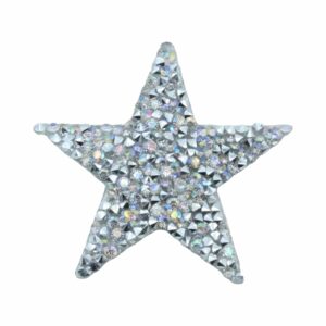 Star Motif - Heat Fix - Rock Crystal - 6cm - Crystal AB