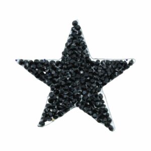 Star Motif - Heat Fix - Rock Crystal - 6cm - Black