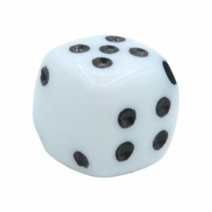 Dice Bead - White - 10mm