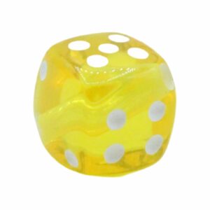 Dice Bead - Transparent Yellow - 10mm