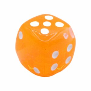 Dice Bead - Transparent Orange - 10mm
