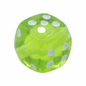Dice Bead - Transparent Green - 10mm