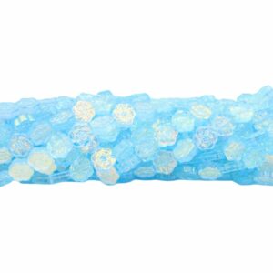 Flower Blossom Bead - 10mm - 78cm Strand - Aqua AB