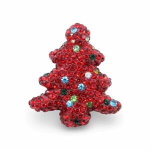 Christmas Tree Crystal Pave Bead - 30mm - Light Siam