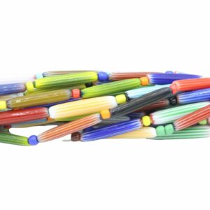 Millefiori Style – Oval – 20 x 5mm – 36cm Strand
