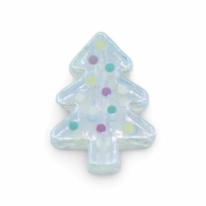 Christmas Tree Bead - Pearlescent / Transparent - 27mm - Clear