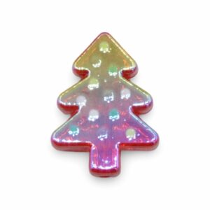 Christmas Tree Bead - Pearlescent / Transparent - 27mm - Red